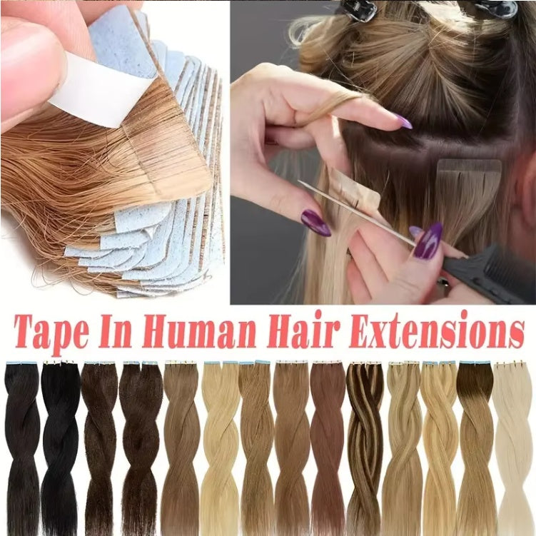 Tape On Hair Extension Virgin Cuticle Russian Natural Appearance Human Invisible Human Hair Extension