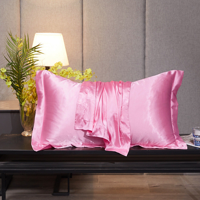 Imitation Silk Pillowcase Ice Silk Bedding Pillow Towel Single Silk Pillowcase