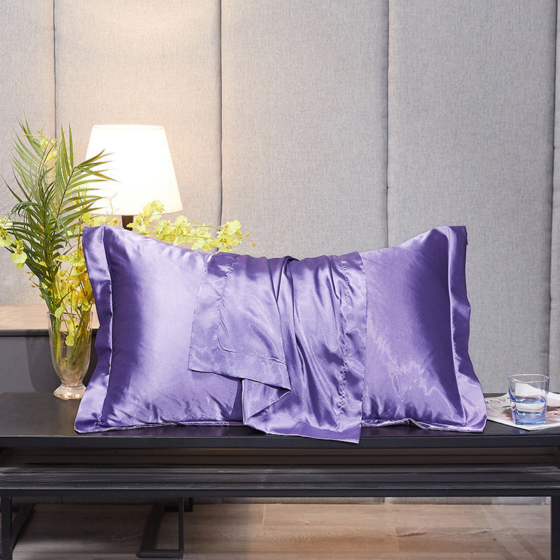 Imitation Silk Pillowcase Ice Silk Bedding Pillow Towel Single Silk Pillowcase