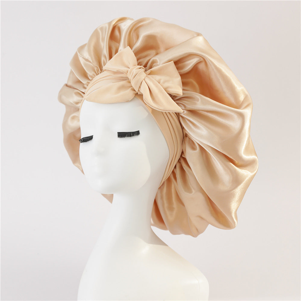 New Silk Bonnet For Sleeping Women Satin Bonnet Hair Bonnet Night Sleep Cap Scarf Wrap For Curly Hair With Tie Band For Curly Hair